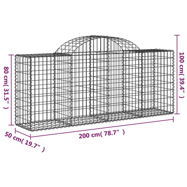 Lučne gabionske košare 15 kom 200x50x80/100cm pocinčano željezo 3146312