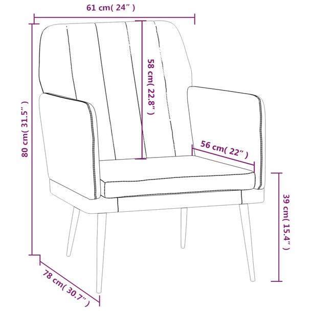 Fotelja crna 61 x 78 x 80 cm od umjetne kože 351392