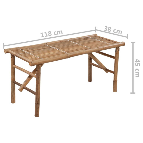 Sklopiva vrtna klupa s jastukom 118 cm od bambusa 3063855