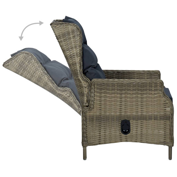 3-dijelni vrtni blagovaonski set smeđi 3068727
