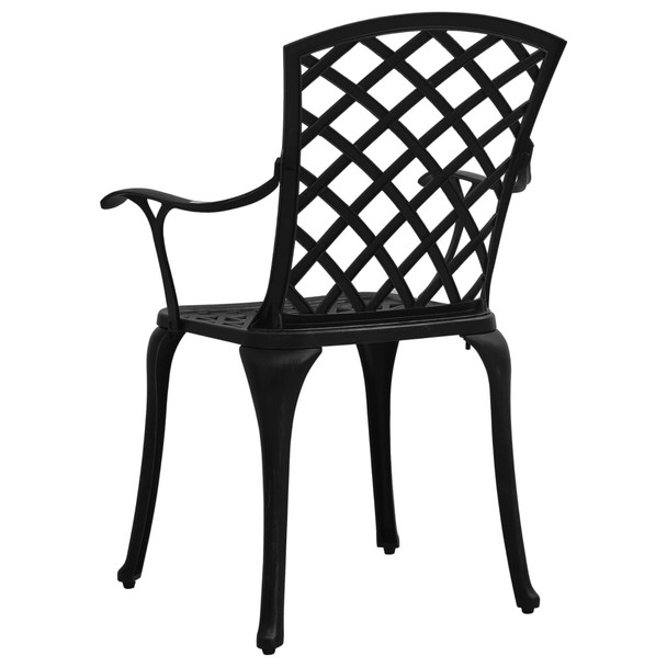 5-dijelni bistro set od lijevanog aluminija crni 3070614