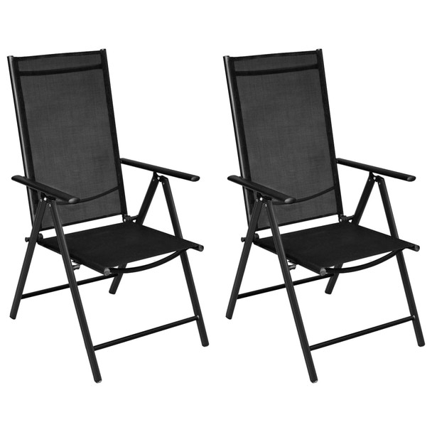 3-dijelni bistro set od aluminija i tekstilena crni 3070652