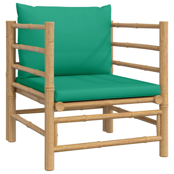 7-dijelna vrtna garnitura od bambusa sa zelenim jastucima 3155173
