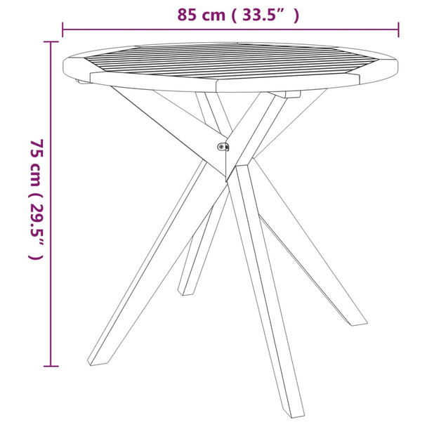 Vrtni stol 85 x 85 x 75 cm masivno bagremovo drvo 316254