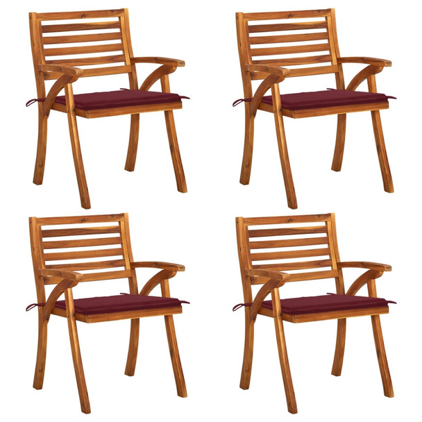 Vrtne stolice s jastucima 4 kom od masivnog bagremovog drva 3075183