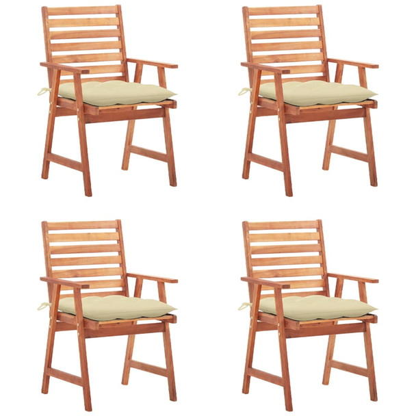 Vrtne blagovaonske stolice s jastucima 4 kom od bagremovog drva 3078337