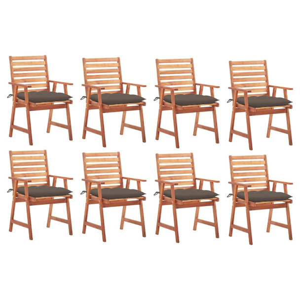 Vrtne blagovaonske stolice s jastucima 8 kom od bagremovog drva 3078397