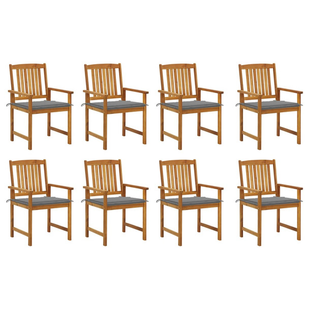 Vrtne stolice s jastucima 8 kom od masivnog drva bagrema 3078167