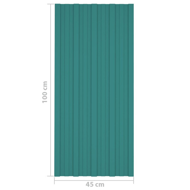 Krovni paneli 36 kom od pocinčanog čelika zeleni 100 x 45 cm 317212