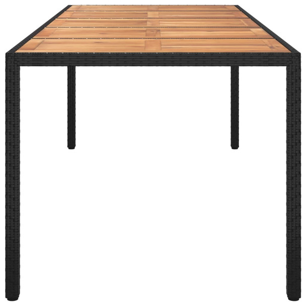 Vrtni stol crni 250 x 100 x 75 cm od poliratana 316729