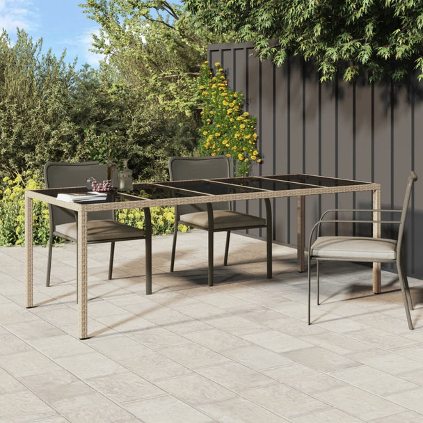 Vrtni stol bež 250x100x75 cm od kaljenog stakla i poliratana 316728