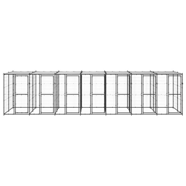 Vanjski kavez za pse s krovom čelični 16,94 m² 3082254