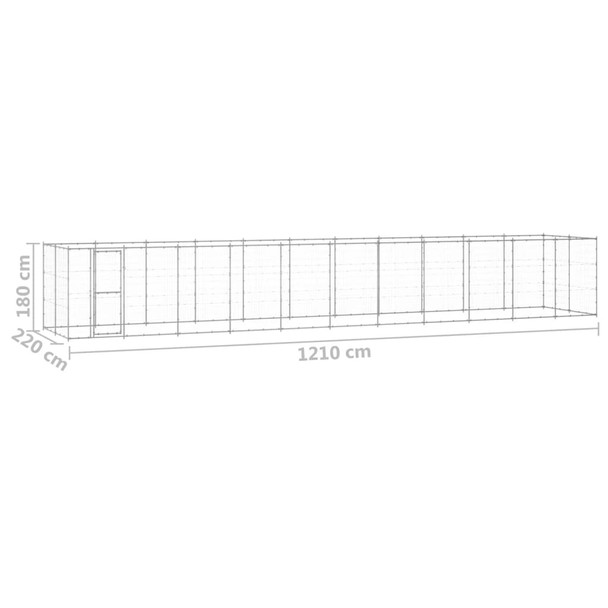 Vanjski kavez za pse od pocinčanog čelika 26,62 m² 3082312