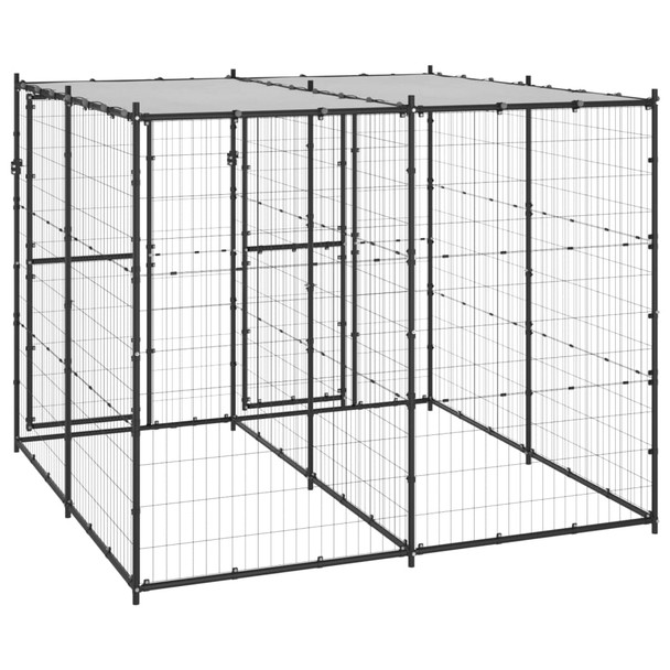 Vanjski kavez za pse s krovom čelični 4,84 m² 3082249