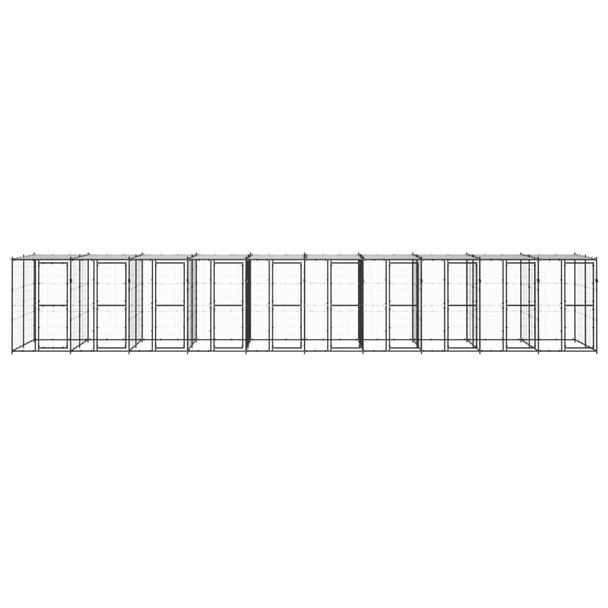 Vanjski kavez za pse s krovom čelični 24,2 m² 3082257