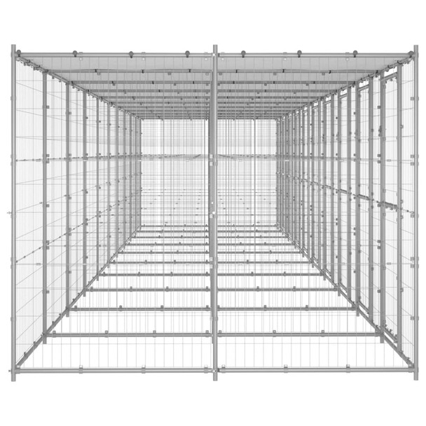 Vanjski kavez za pse od pocinčanog čelika s krovom 24,2 m² 3082279