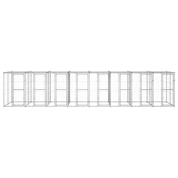 Vanjski kavez za pse od pocinčanog čelika s krovom 19,36 m² 3082277