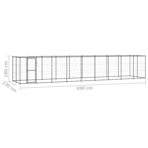 Vanjski kavez za pse s krovom čelični 21,78 m² 3082296