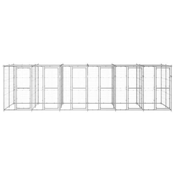 Vanjski kavez za pse od pocinčanog čelika s krovom 14,52 m² 3082275