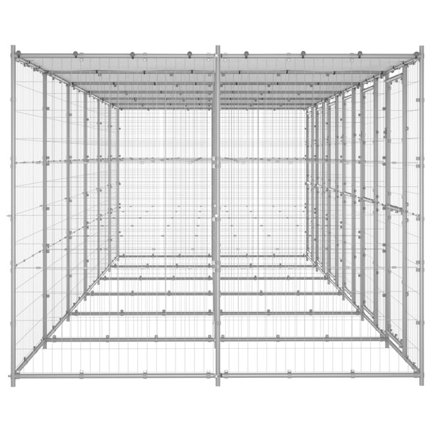 Vanjski kavez za pse od pocinčanog čelika s krovom 14,52 m² 3082275