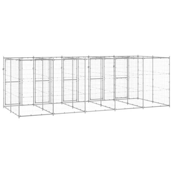 Vanjski kavez za pse od pocinčanog čelika 12,1 m² 3082285