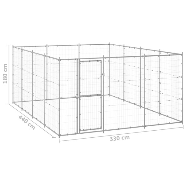 Vanjski kavez za pse od pocinčanog čelika 14,52 m² 3082318