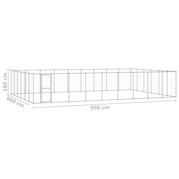 Vanjski kavez za pse od pocinčanog čelika 65,34 m² 3082331