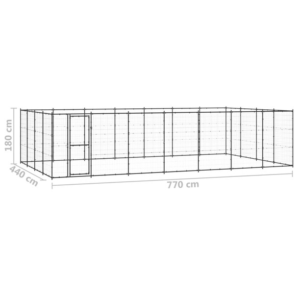 Vanjski kavez za pse čelični 33,88 m² 3082315