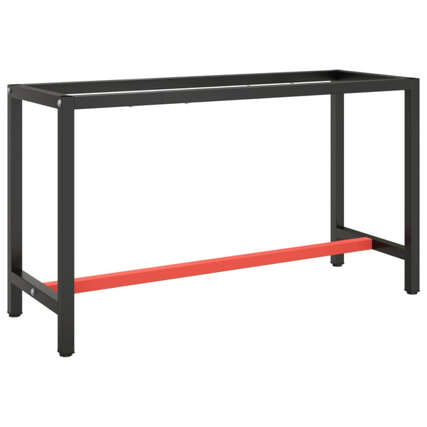 Okvir za radni stol mat crni i mat crveni 140x50x79 cm metalni 151451