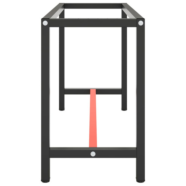 Okvir za radni stol mat crni i mat crveni 140x50x79 cm metalni 151451