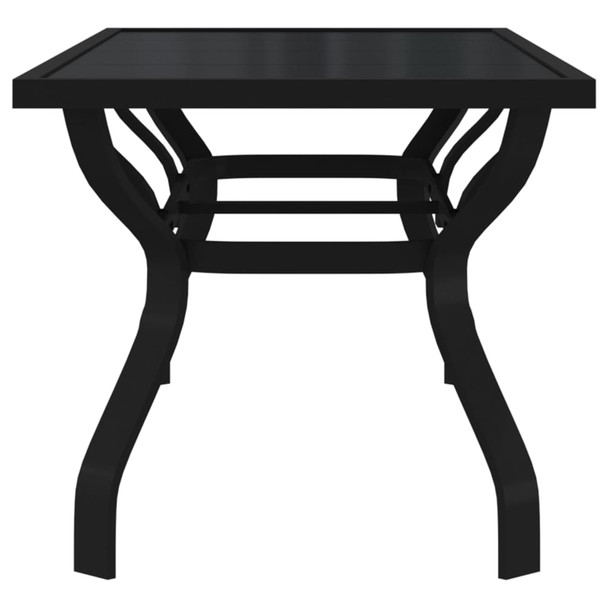 Vrtni stol crni 180 x 80 x 70 cm od čelika i stakla 318769