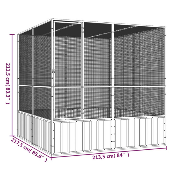 Kavez za ptice antracit 213,5x217,5x211,5 cm pocinčani čelik 171549