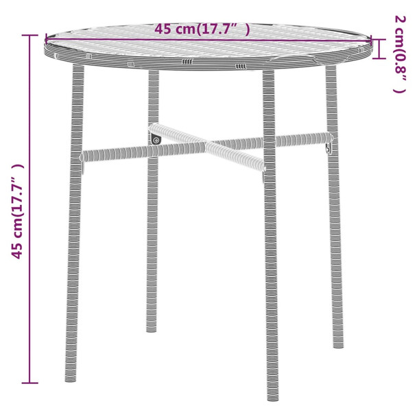 3-dijelni vrtni blagovaonski set od poliratana sivi 3098034