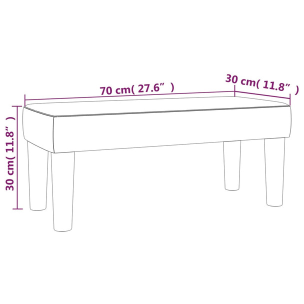 Klupa crna 70 x 30 x 30 cm od tkanine 346618