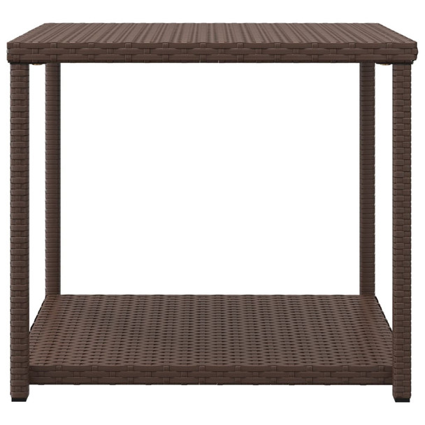Bočni stolić smeđi 55 x 45 x 49 cm od poliratana 319405