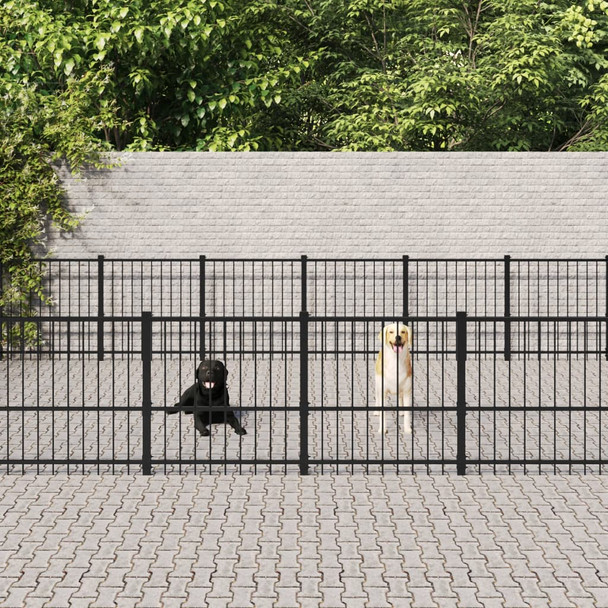 Vanjski kavez za pse čelični 42,34 m² 3124639