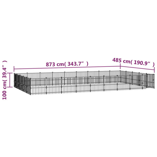 Vanjski kavez za pse čelični 42,34 m² 3124639