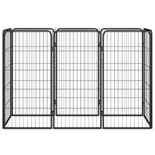 Ograda za pse s 8 panela crna 50 x 100 cm čelik obložen prahom 3115958