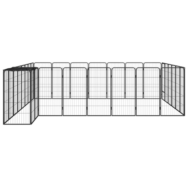Ograda za pse s 30 panela crna 50 x 100 cm čelik obložen prahom 3115953