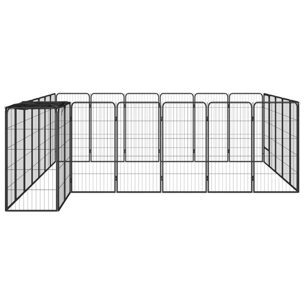 Ograda za pse s 26 panela crna 50 x 100 cm čelik obložen prahom 3115952