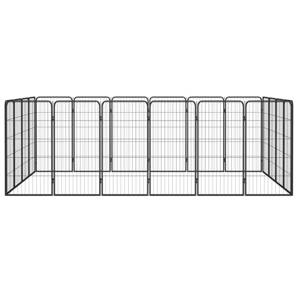 Ograda za pse s 20 panela crna 50 x 100 cm čelik obložen prahom 3115961