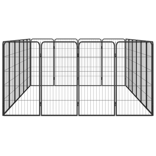 Ograda za pse s 20 panela crna 50 x 100 cm čelik obložen prahom 3115961
