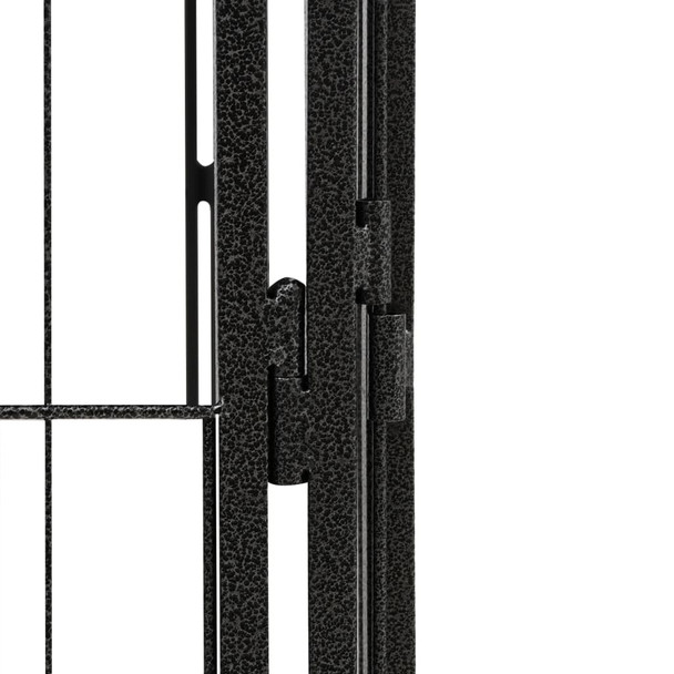 Ograda za pse s 12 panela crna 100 x 50 cm čelik obložen prahom 3115968