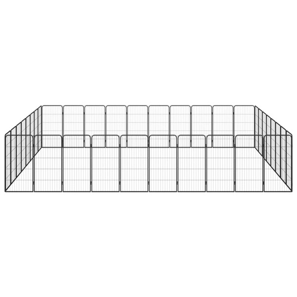 Ograda za pse s 36 panela crna 50 x 100 cm čelik obložen prahom 3115965