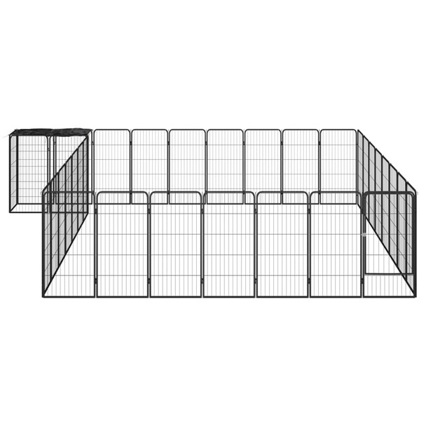 Ograda za pse s 34 panela crna 50 x 100 cm čelik obložen prahom 3115954