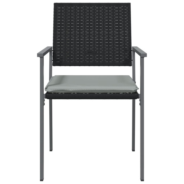 Vrtne stolice s jastucima 6 kom crne 54x62,5x89 cm poliratan 3187082