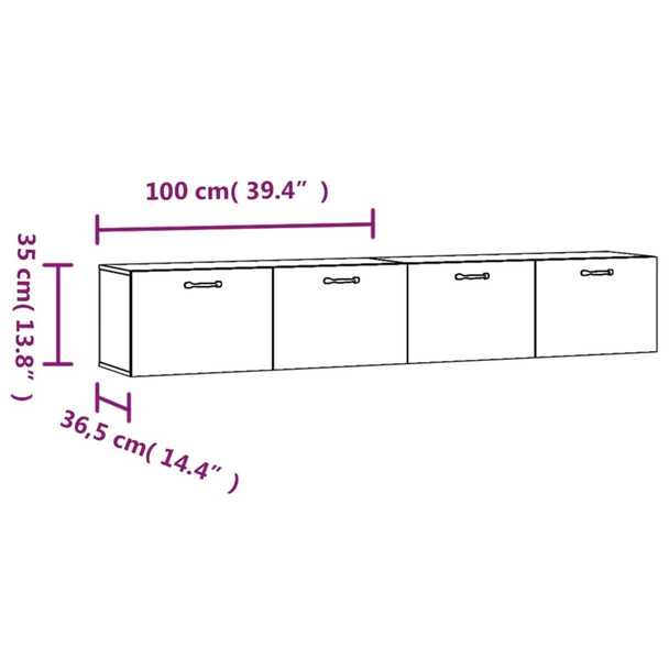 Zidni ormarići 2 kom boja hrasta 100x36,5x35 cm drveni 3115673