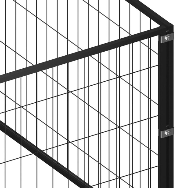 Kavez za pse crni 6 m² čelični 3082096