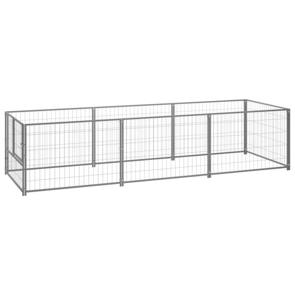 Kavez za pse srebrni 3 m² čelični 3082101