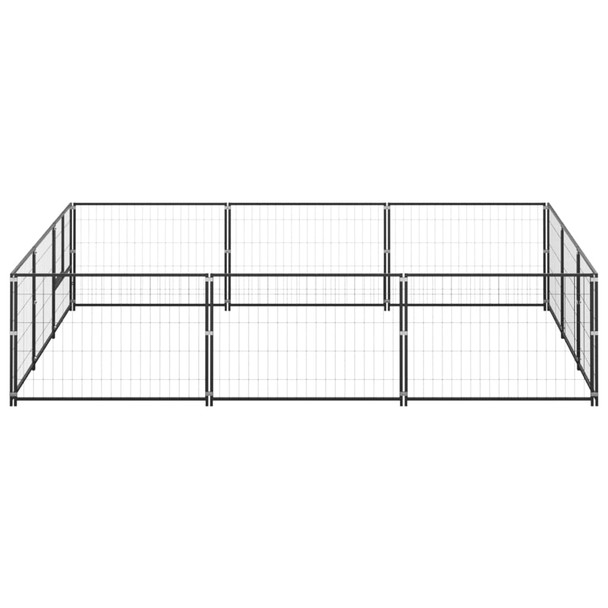 Kavez za pse crni 9 m² čelični 3082127